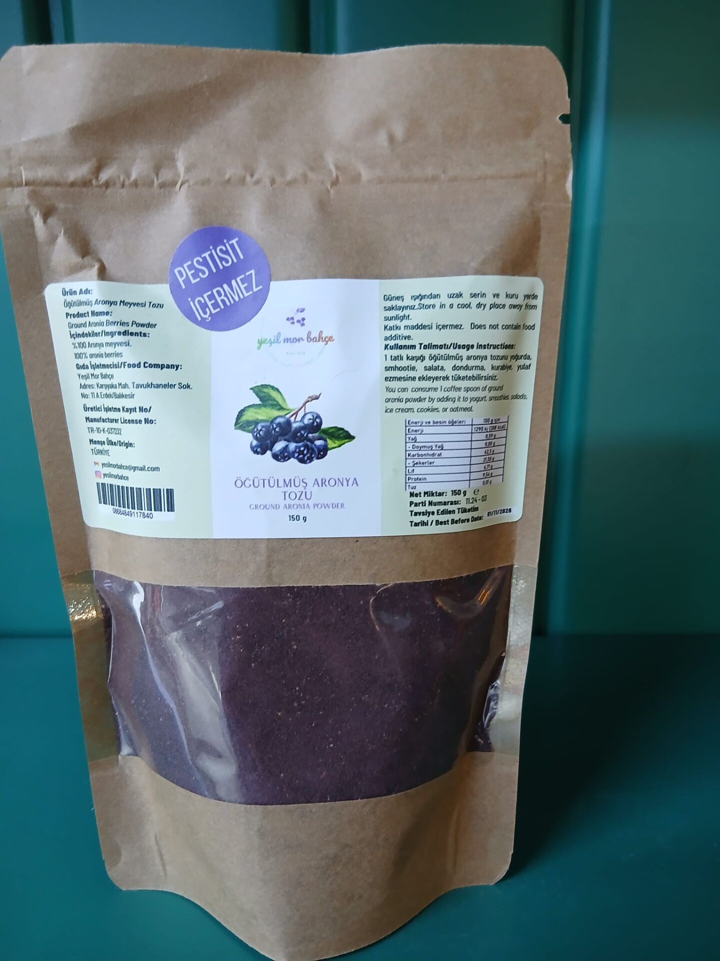 ÖĞÜTÜLMÜŞ ARONYA TOZU